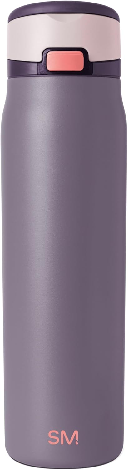 Simple Modern Mesa Loop Water Bottle with Covered Straw and Handle | 24oz Cup Holder Friendly Insulated Stainless Steel Bottles for Travel, Sports and School | Iris Sage - Colors A