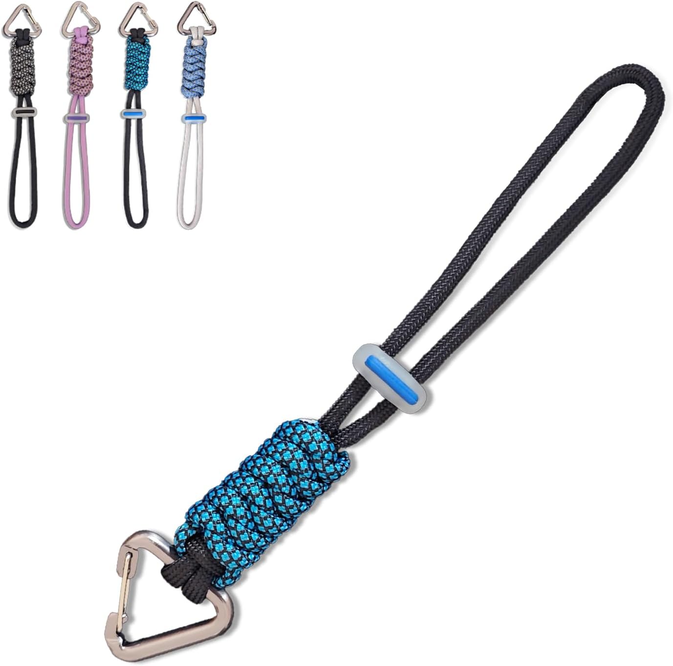 Paracord Keychain - Triangle/D-Shaped Carabiner Clip with Lanyard for Hanging Water Bottle, Key, Backpacks and More