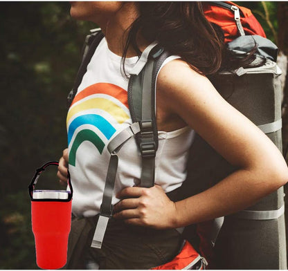4PCS Tumbler 30oz Carrier Holder Pouch with Shoulder Strap, Fit for YETI, Rtic, Atlin, Ozark Trail, Rambler, Neoprene Sleeve with Carrying Handle