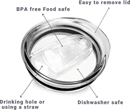 20 oz Skinny Replacement Lids Tumbler Replacement Lids Plastic Splash Resistant Covers Spill Proof Skinny Cup Covers for Mouth Cooler Cup (Clear, 5 Pack)