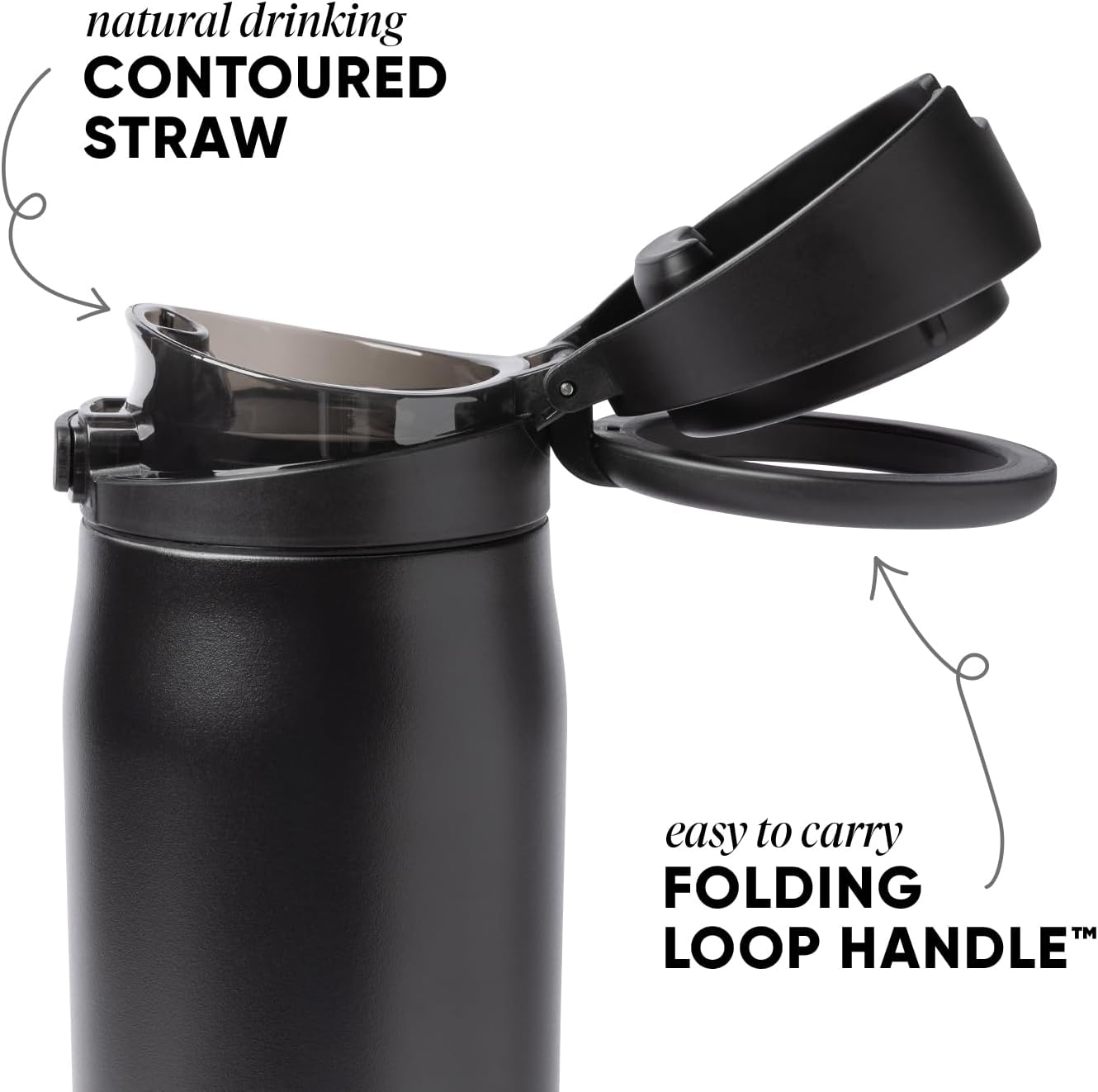 Simple Modern Mesa Loop Water Bottle with Covered Straw and Handle | 24oz Cup Holder Friendly Insulated Stainless Steel Bottles for Travel, Sports and School | Iris Sage - Colors B