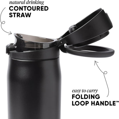 Simple Modern Mesa Loop Water Bottle with Covered Straw and Handle | 24oz Cup Holder Friendly Insulated Stainless Steel Bottles for Travel, Sports and School | Iris Sage - Colors B