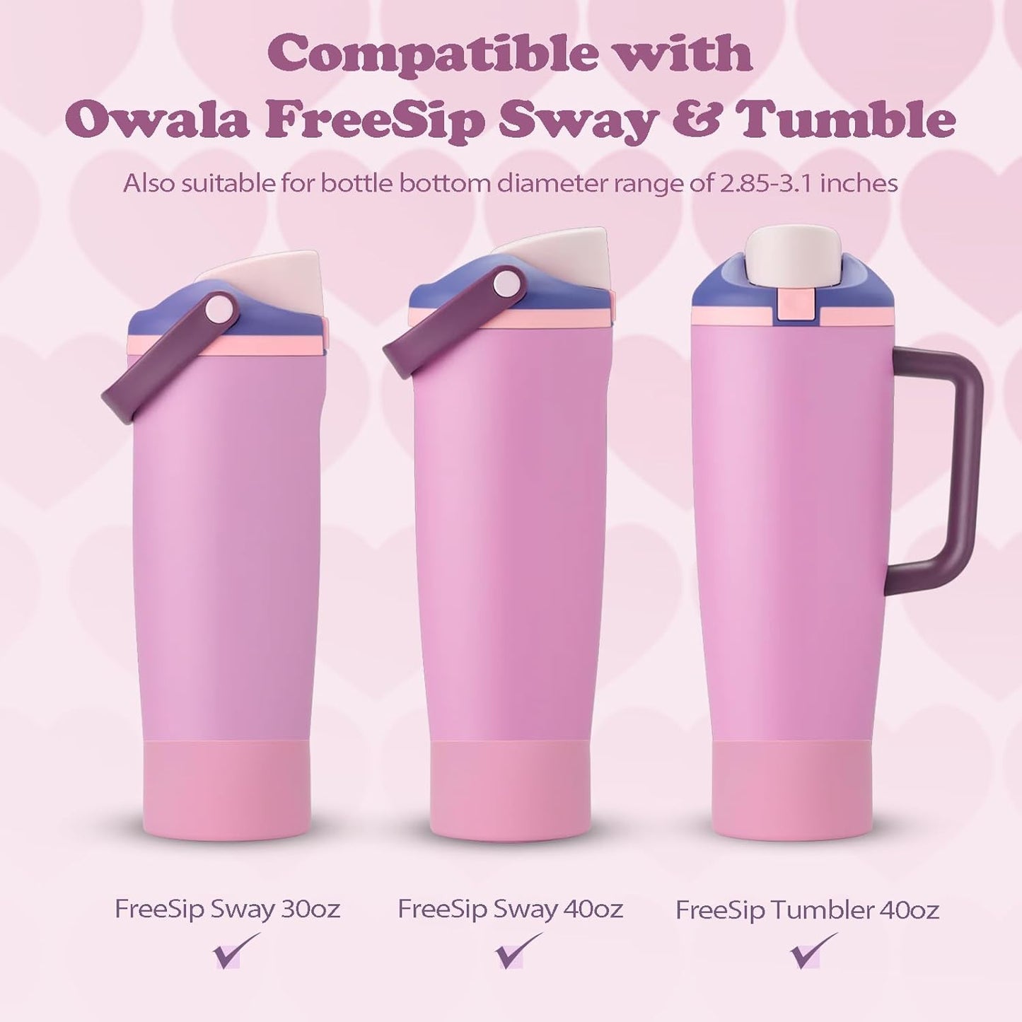 2PCS Silicone Boots for Owala 30oz & 40oz FreeSip Sway Bottles & Tumblers – Non-Slip, Scratch-Resistant, Stability Enhancer for Owala Accessories (Eucalyptus Green) - Colors A