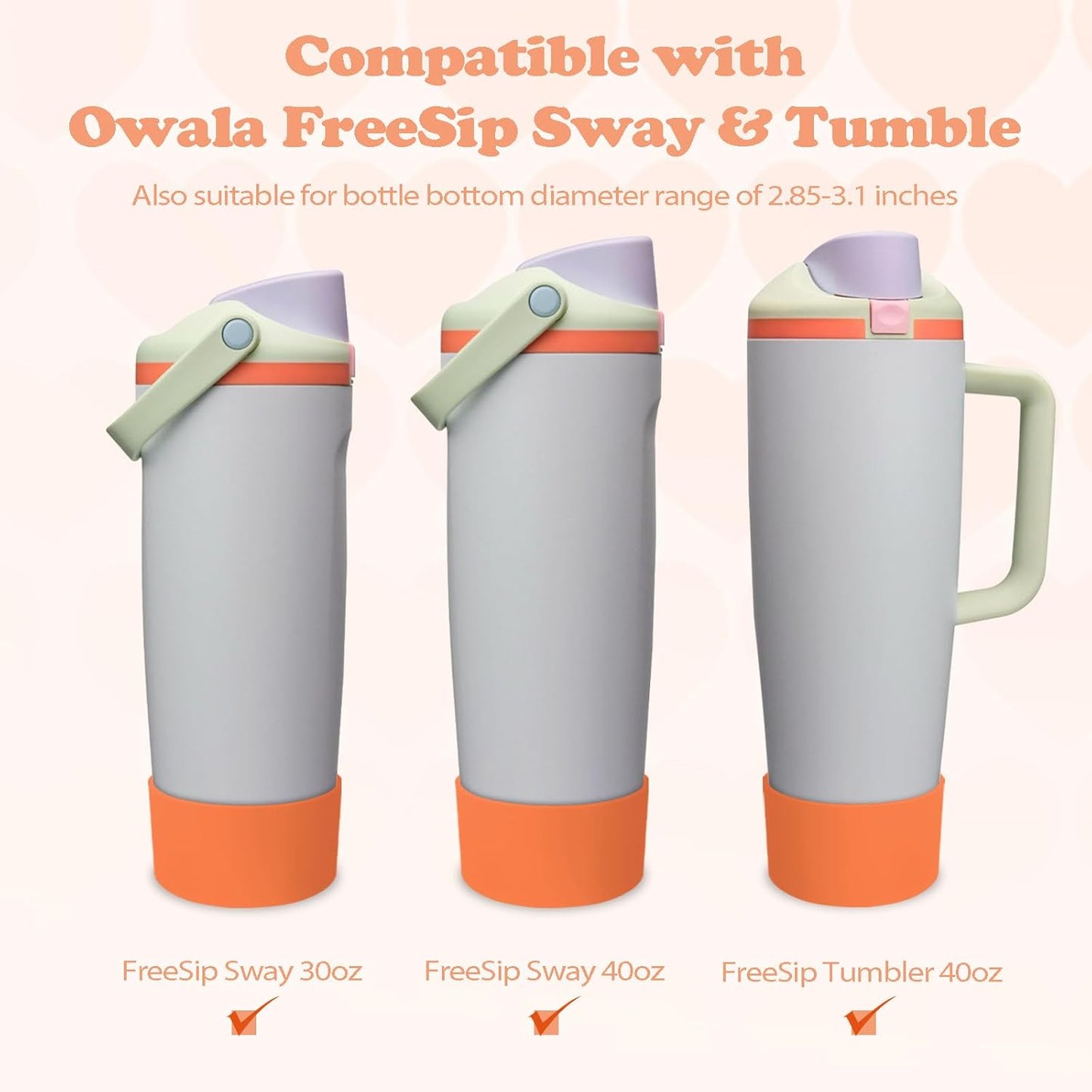 2PCS Silicone Boots for Owala 30oz & 40oz FreeSip Sway Bottles & Tumblers – Non-Slip, Scratch-Resistant, Stability Enhancer for Owala Accessories (Eucalyptus Green) - Colors A