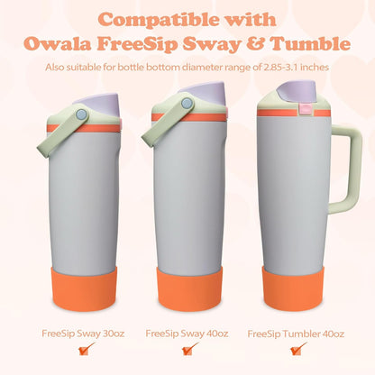 2PCS Silicone Boots for Owala 30oz & 40oz FreeSip Sway Bottles & Tumblers – Non-Slip, Scratch-Resistant, Stability Enhancer for Owala Accessories (Eucalyptus Green) - Colors A
