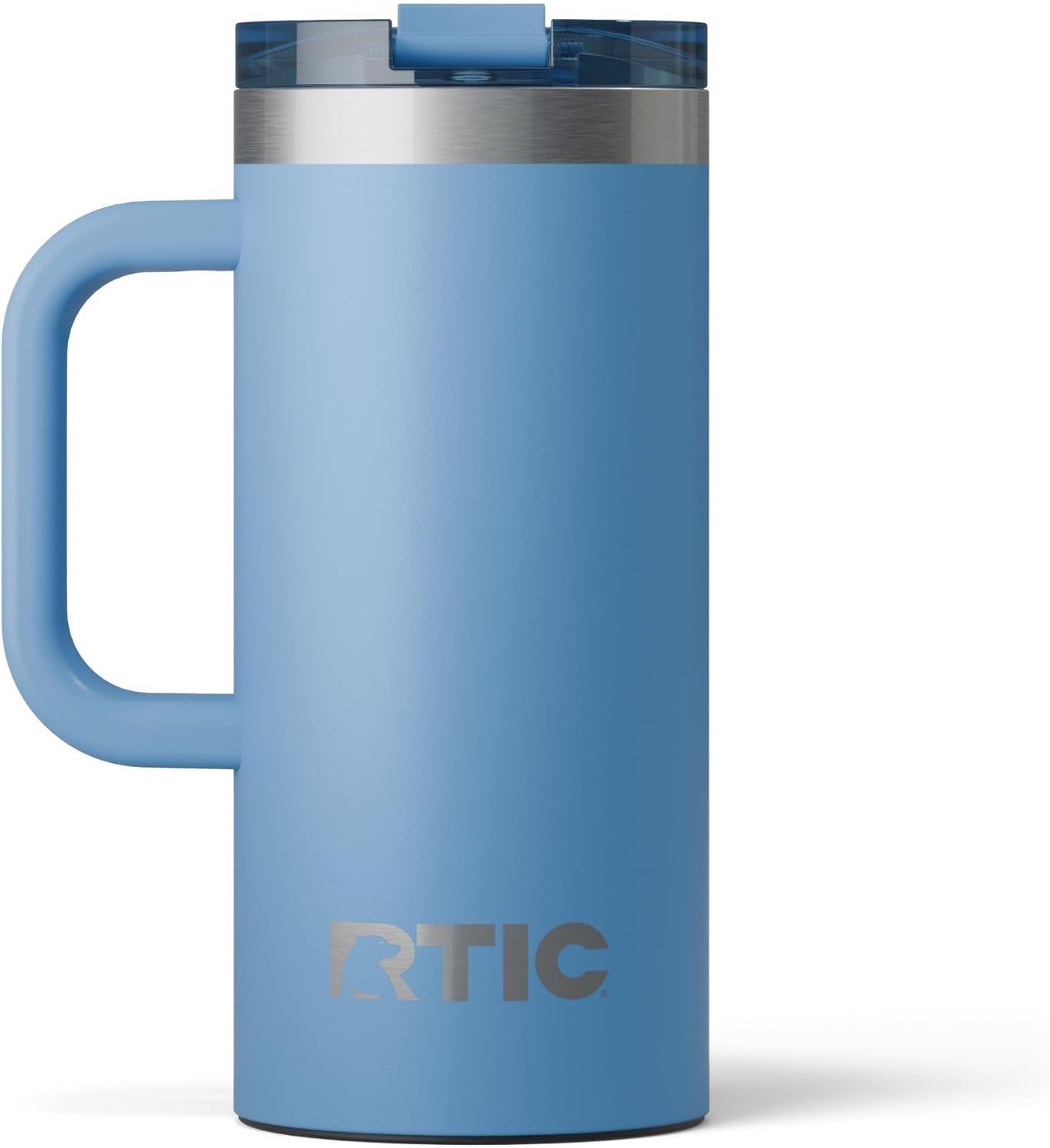 RTIC 20oz Road Trip Travel Mug with Lid and Handle, Ceramic Lined, Insulated, Stainless Steel, Metal, Double Wall Vacuum-Insulation, Portable Coffee, Tea Cup for Hot and Cold Drink, Black