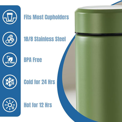 PARACITY Insulated Water Bottle,15 oz Stainless Steel Thermo, Double Wall Vacuum Water Bottle, Metal Water Bottle Keeps Hot for 12 Hrs, Cold for 24 Hrs, for Coffee, Drinks