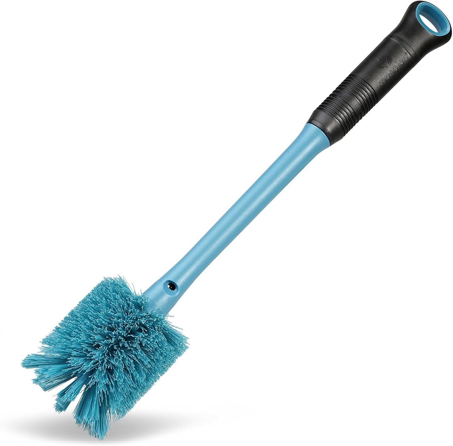 MOSOLAN 2-in-1 Water Bottle Brush and Straw Cleaner Brush, Long Handle Water Bottle Scrubbing Brush for Water Bottles, Glasswares, Mugs, Flasks, Tumblers and Kitchen Sink, Black, 1 Pack