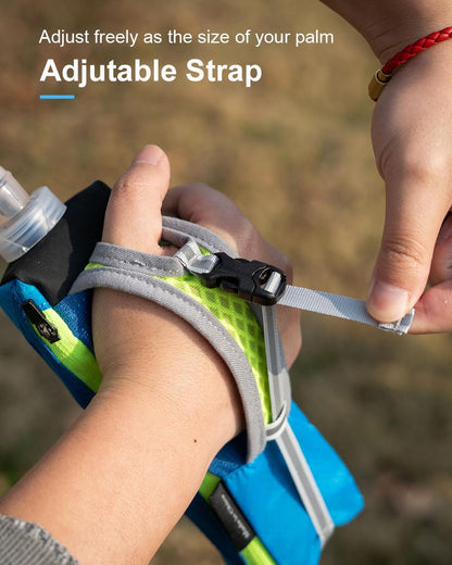 AONIJIE Running Water Bottle Hand Held for Runners, Fit 6.8 Inches Phone, Collapsible 17oz/500ml Soft Flask, Adjustable Strap Handheld for Walking, Hiking
