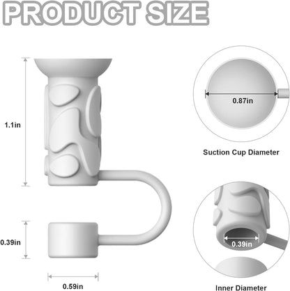 YOTIME Silicone Straw Covers Cap, 6 Pcs Reusable 0.39in/10mm Suction Cup Straw Toppers for Stanley Cup 40 30 oz, Multicolor