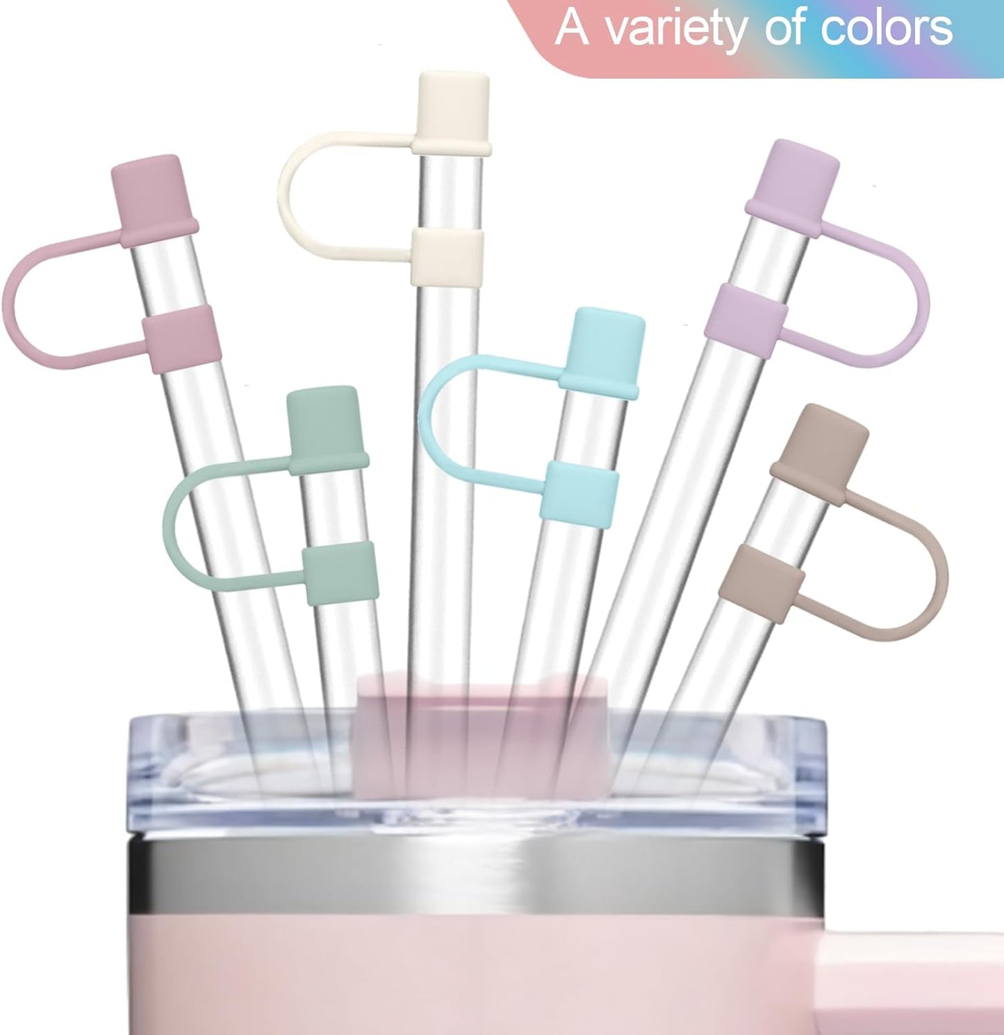 Clear Replacement Straw with Covers for Stanley 40&30 oz Cup, 10mm Reusable Straws with Cleaning Brush, Accessories for Stanley Tumbler