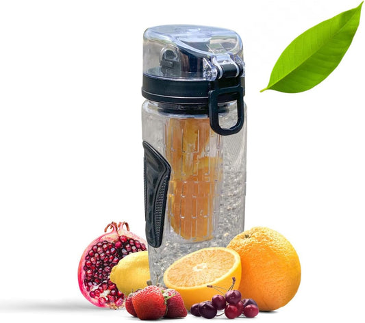 AIC Sport Fruit Infuser Water Bottle, Flip Top Lid & Dual Anti-Slip Grips, BPA Free Infuser Water Bottle,