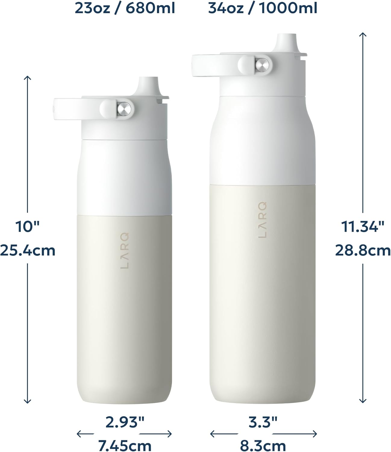 LARQ PureVis 2 Self Cleaning Water Bottle - UV Water Purifier with Filter Straw, Smart App Hydration Tracking, Insulated Stainless Steel