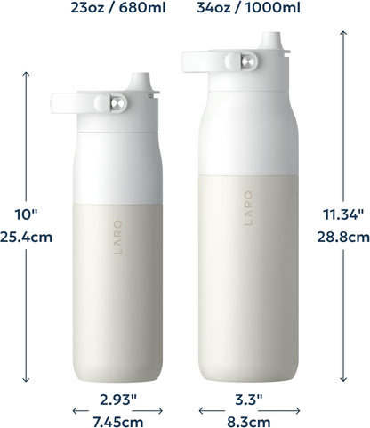 LARQ PureVis 2 Self Cleaning Water Bottle - UV Water Purifier with Filter Straw, Smart App Hydration Tracking, Insulated Stainless Steel