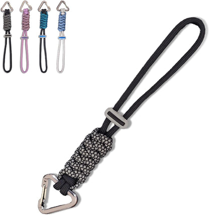 Paracord Keychain - Triangle/D-Shaped Carabiner Clip with Lanyard for Hanging Water Bottle, Key, Backpacks and More
