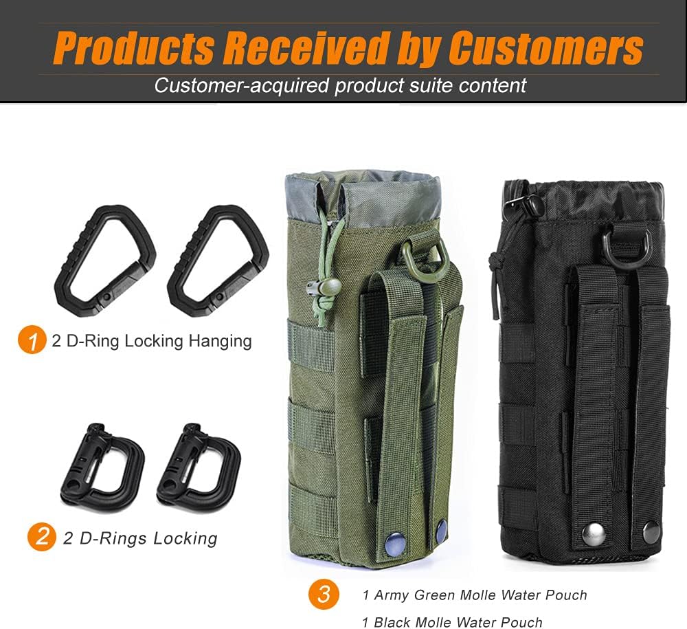 Upgraded Tactical Drawstring Molle Water Bottle Holder Tactical Pouches