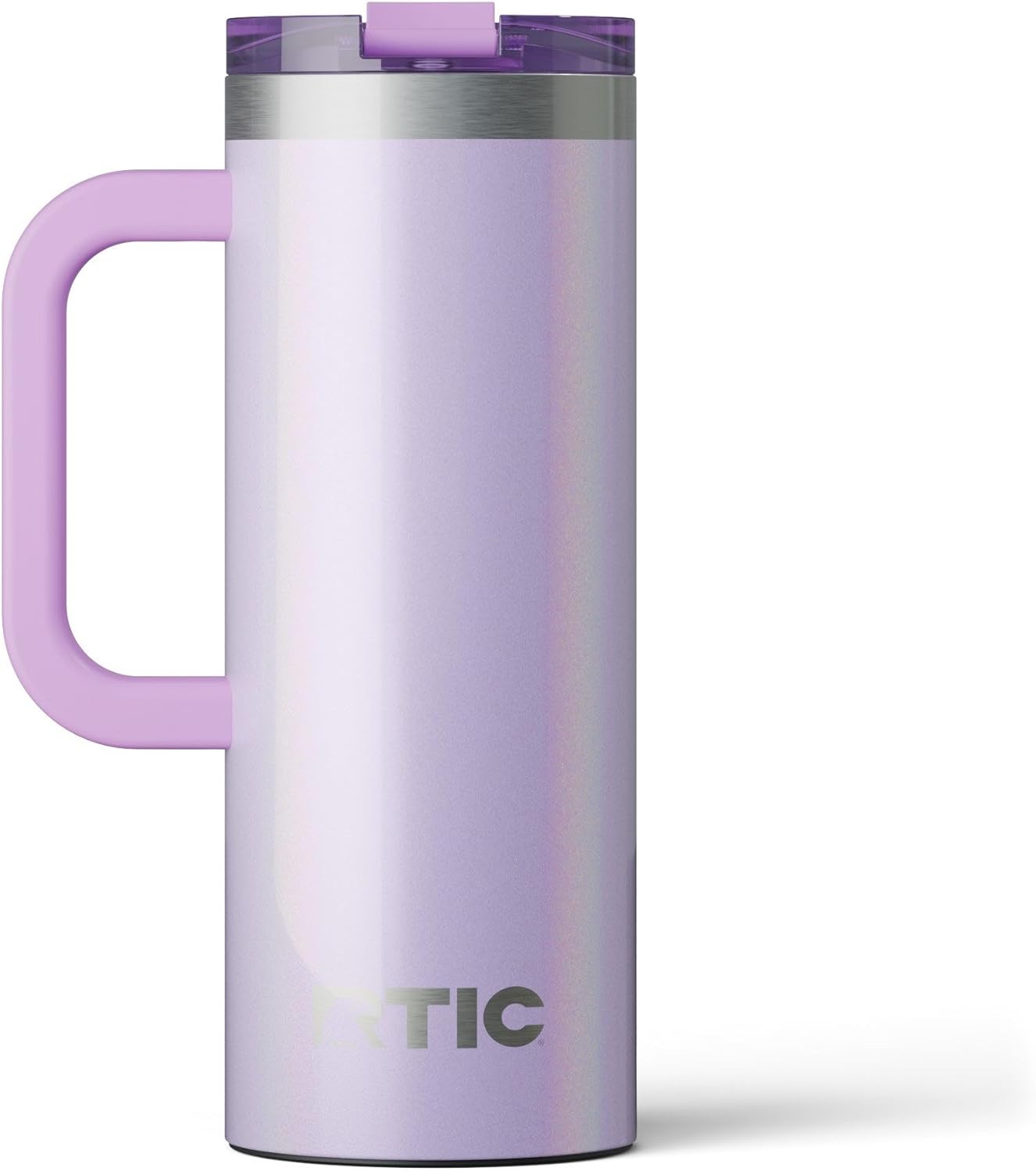 RTIC 20oz Road Trip Travel Mug with Lid and Handle, Ceramic Lined, Insulated, Stainless Steel, Metal, Double Wall Vacuum-Insulation, Portable Coffee, Tea Cup for Hot and Cold Drink, Black