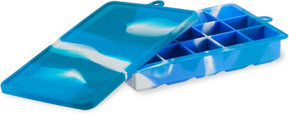 Host Ice Cube Tray, Makes Four 5-Inch Long Cubes, Durable Silicone Trays with Easy Release Design, Perfect for Water Bottles and Highball Glasses, Home Bar Accessories, Set of 1, Marble