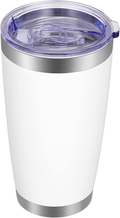 VEGOND 20oz Tumbler with Lid and Straw Stainless Steel Tumbler Cup Bulk Vacuum Insulated Double Wall Travel Coffee Mug Powder Coated Coffee Cup, Black, 12 Pack