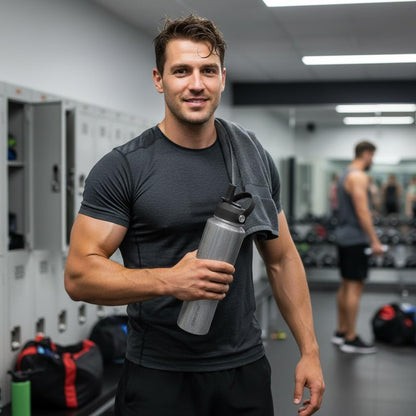 SENDESTAR 40oz Water Bottle Wide Mouth Stainless Steel Vacuum Insulated Double Wall with Straw Lids Fit in Any Car Cup Holder