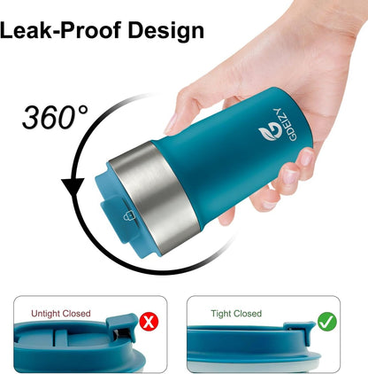 17oz Double Wall Stainless Steel Vacuum Insulated Travel Mug, Spill-Proof & Leak-Proof Coffee Mug, BPA-Free Reusable Coffee Cup for Hot & Cold Drinks, Black (Black)