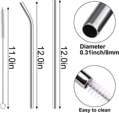 AIERSA 6 Pack Silicone Replacement Straws for Stanley 20 30 40oz Cup,Reusable Straws Compatible 40 oz Stanley Tumbler,Long Straw with Cleaning Brush for Stanley Cup Accessories