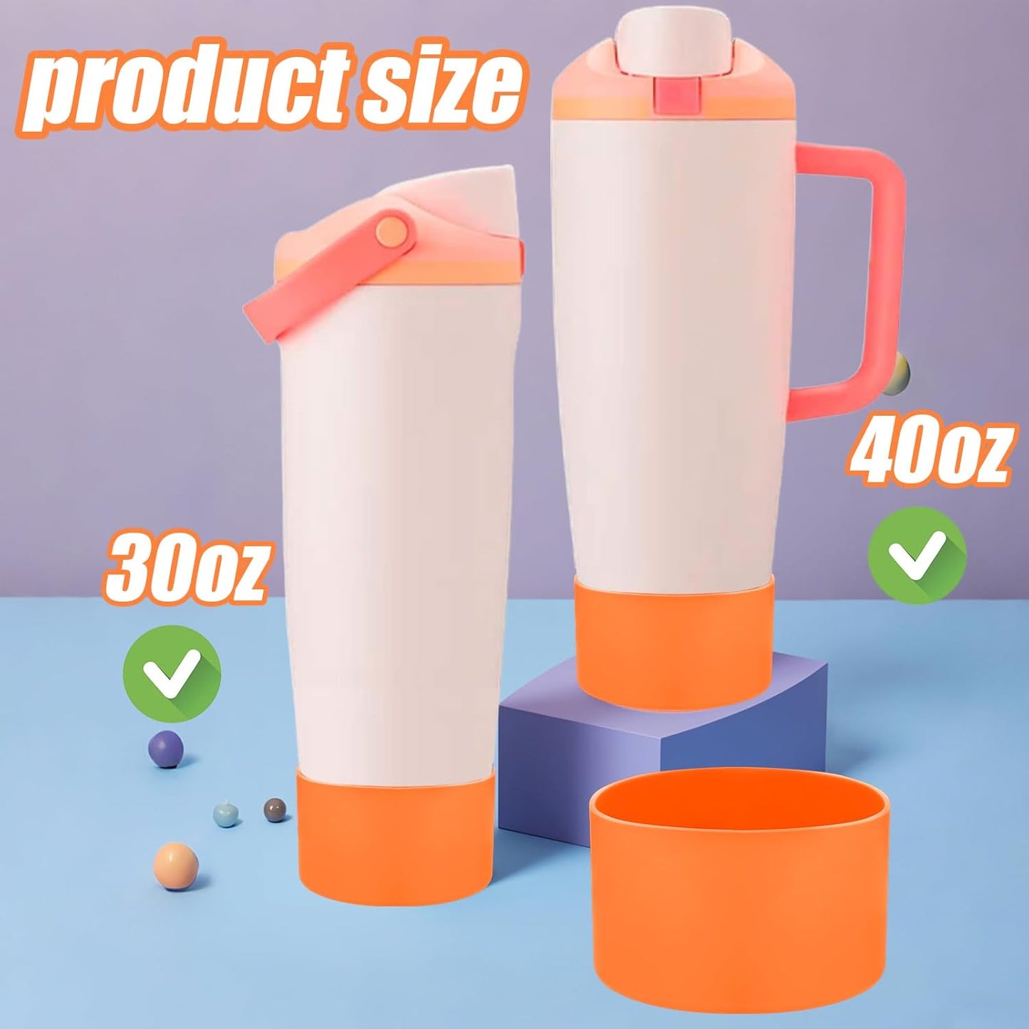 Mity rain 2PCS Protective Silicone Boots for Owala 30oz & 40oz FreeSip Sway Bottles & Tumblers - Accessories for owala, Enhances Stability & Prevents Scratches(Black Cherry)