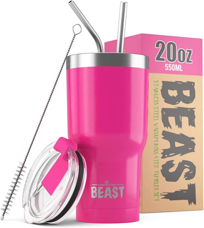 Beast 10 oz Tumbler Stainless Steel Vacuum Insulated Coffee Ice Cup Double Wall Travel Flask (Arctic White)