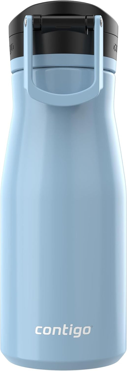 Contigo Jackson Chill 2.0, Vacuum-Insulated Stainless Steel Water Bottle with Secure Lid, Leak-Proof Travel Friendly, 20oz Capacity, Blueberry Color, Keeps Drinks Cold for 12 Hours