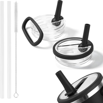 2 Pack 30 oz Flip Straw Leak Proof Lid for Stanley Quencher H2.0, Spill Proof Tumbler Lid Replacement, BPA Free Reusable No Spill Straw Lid for Stanley Accessories