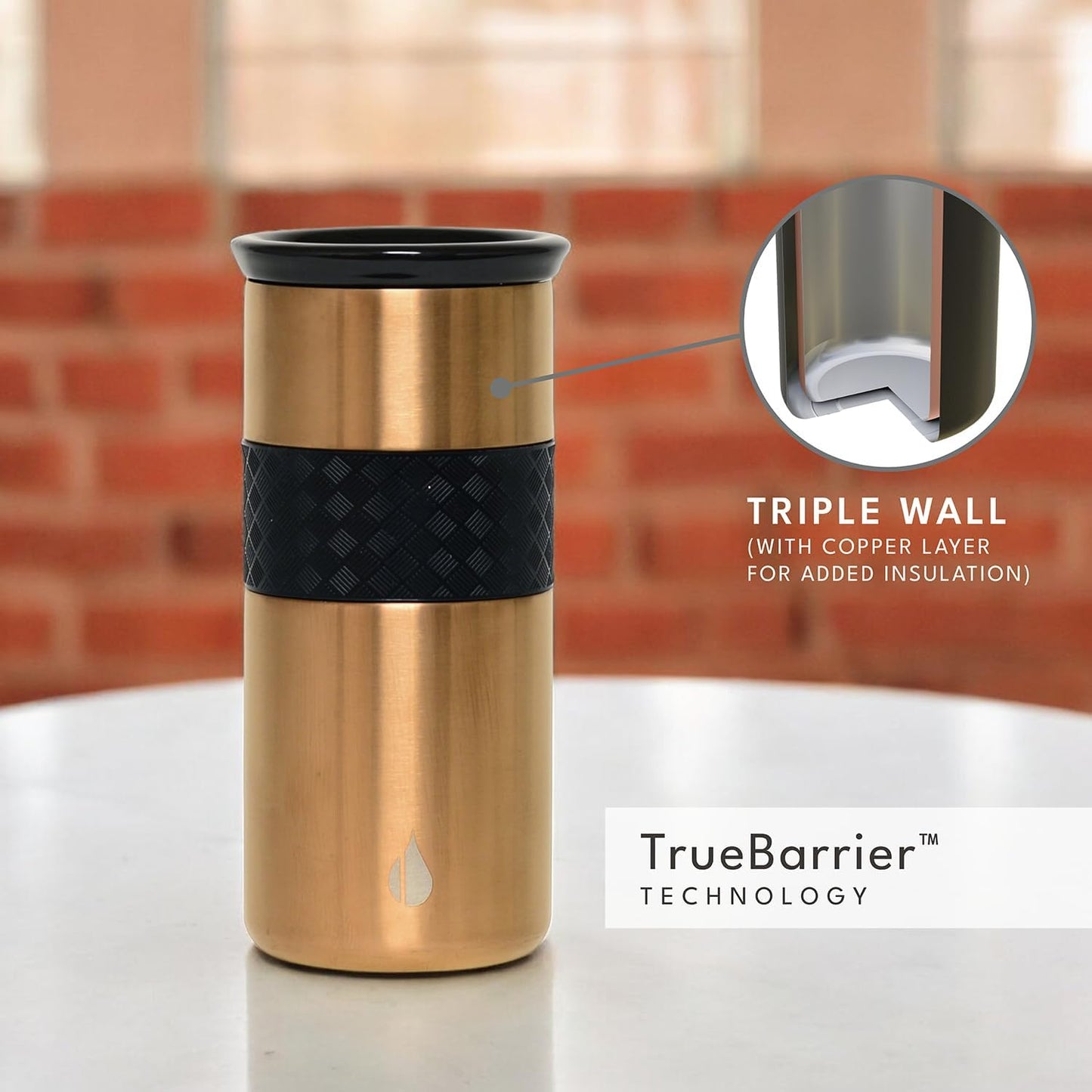 Elemental Artisan Insulated Tumbler, Triple Wall Coffee Travel Mug, Reusable Stainless Steel Coffee Tumbler with Ceramic Lid, Thermal Coffee Cups for Hot (6 Hrs) & Cold (18 Hrs), 16oz - Forest Green