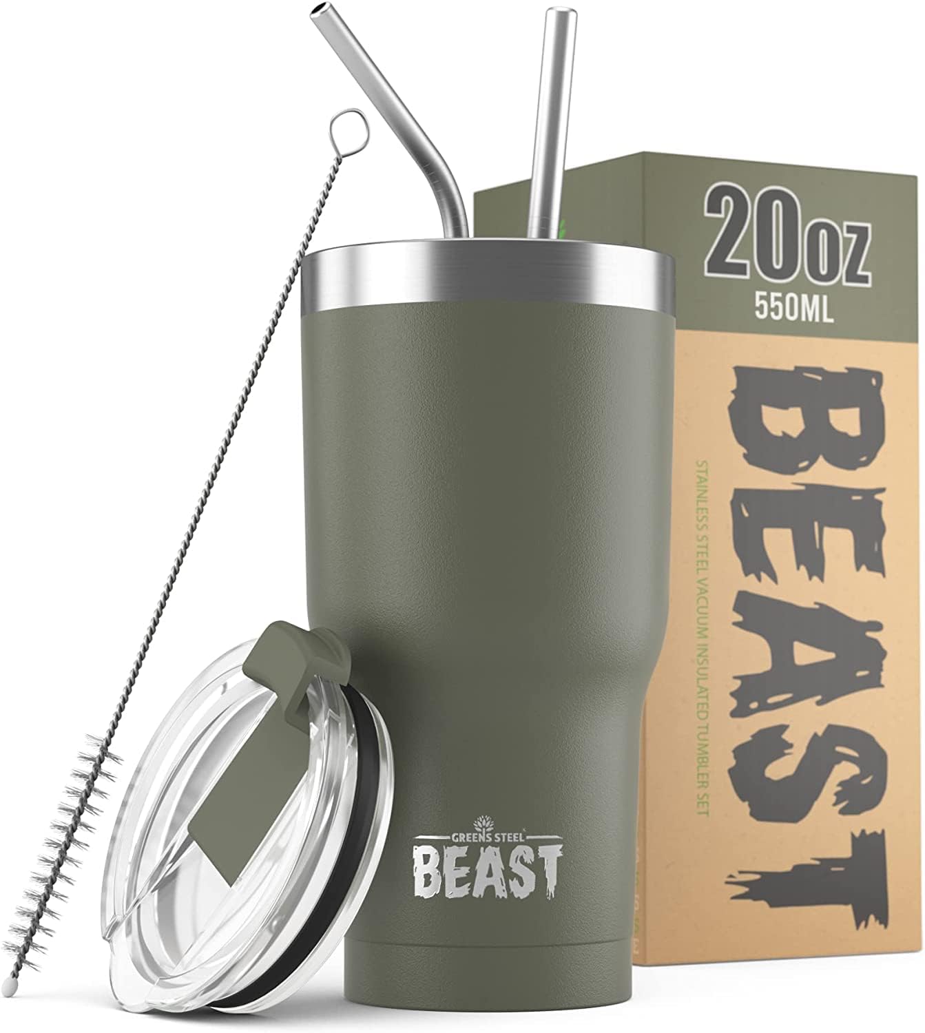 Beast 10 oz Tumbler Stainless Steel Vacuum Insulated Coffee Ice Cup Double Wall Travel Flask (Arctic White)