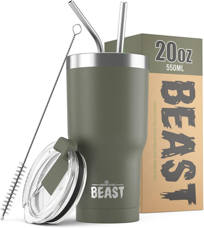 Beast 10 oz Tumbler Stainless Steel Vacuum Insulated Coffee Ice Cup Double Wall Travel Flask (Arctic White)