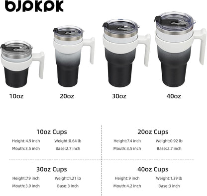 BJPKPK Tumbler With Handle And Straw Lid 40 oz Stainless Steel Insulated Coffee Tumbler Cups For Home, Office or Car,Turquoise