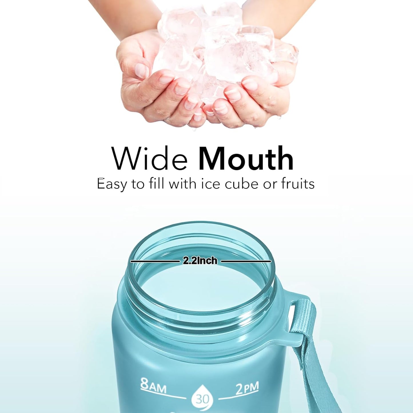 Hyeta 32oz Water Bottles with Straw - Stay Motivated and Hydrated with Convenient Times to Drink Markings, Durable, Leak-proof