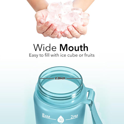 Hyeta 32oz Water Bottles with Straw - Stay Motivated and Hydrated with Convenient Times to Drink Markings, Durable, Leak-proof