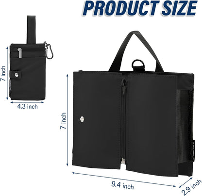 Luggage Cup Holder for Suitcases, Portable Foldable Travel Cup Holder with Handle and Hook, Luggage Drink Holder for Two Coffee Cups,Gift for Flight Attendants