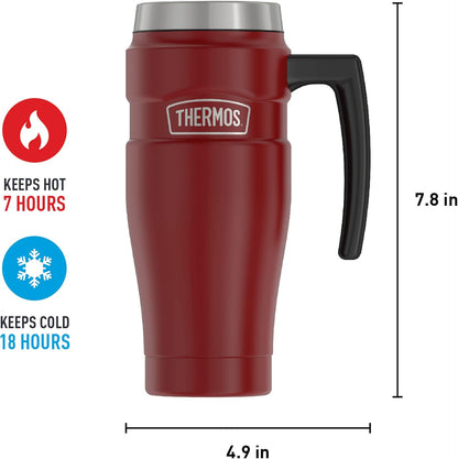THERMOS Stainless King Vacuum-Insulated Stainless Steel Tumbler - 16oz, Midnight Blue - Insulated Coffee Tumbler for Hot & Cold Drinks - Leak-Proof & Sweat-Proof for Commuting & Traveling