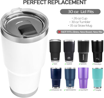 LUCEMILL 30 oz Tumbler Lid, Replacement Straw Lids for YETI Rambler 26 oz Cup 30 oz Tumbler, 35 oz Straw Mug, Spill Proof Covers