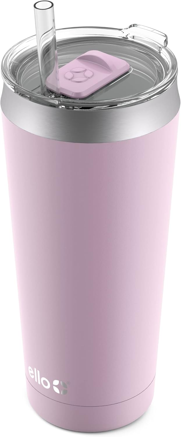 Ello Beacon Vacuum Insulated Stainless Steel Tumbler with Slider Lid and Optional Straw