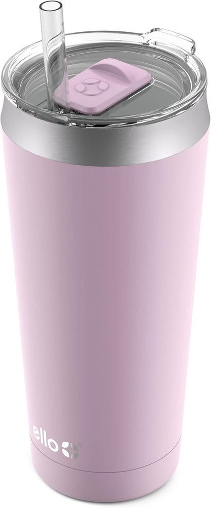 Ello Beacon Vacuum Insulated Stainless Steel Tumbler with Slider Lid and Optional Straw
