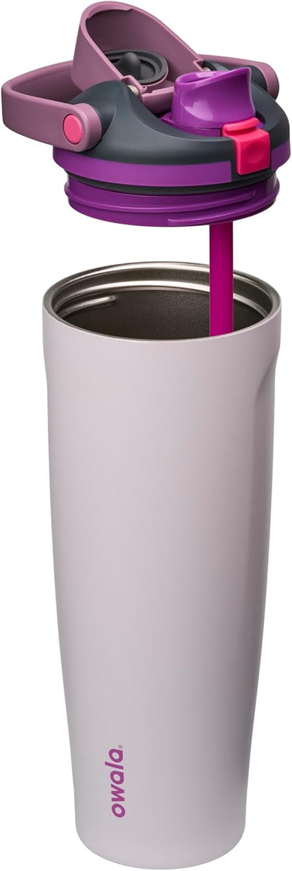 Owala FreeSip Sway Insulated Stainless Steel Water Bottle with Two-Way Spout, Built-In Straw and Bucket Handle, Made for Travel, School, and Sports, 30oz, BPA Free, Leak Proof, Daybreak