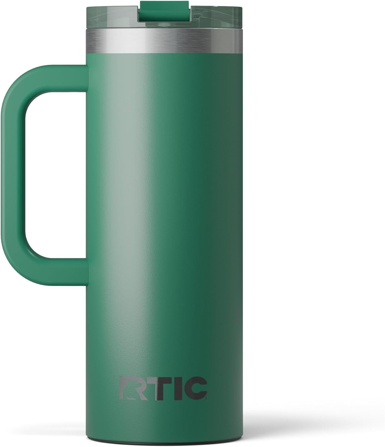 RTIC 20oz Road Trip Travel Mug with Lid and Handle, Ceramic Lined, Insulated, Stainless Steel, Metal, Double Wall Vacuum-Insulation, Portable Coffee, Tea Cup for Hot and Cold Drink, Black