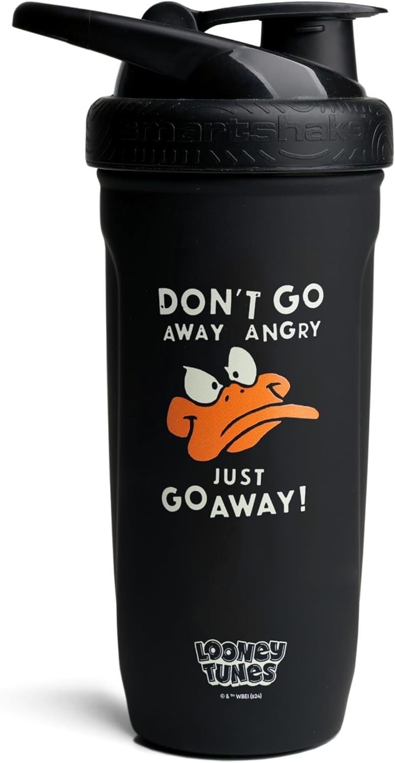 Smartshake Looney Tunes Reforce Stainless Steel Protein Shaker Bottle - Non Insulated Unisex Gym Bottle | Metal Shaker Bottles - 900 ml | 30 oz - Leakproof Screw-on Lid - BPA Free (Bugs Bunny)