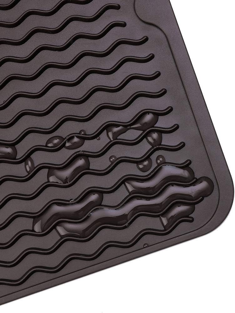 MicoYang Silicone Dish Drying Mat for Multiple Usage,Easy clean,Eco-friendly,Heat-resistant Silicone Mat for Kitchen Counter,Sink,Bar,Bottle,or Cup Green M 17 inches x 6 inches