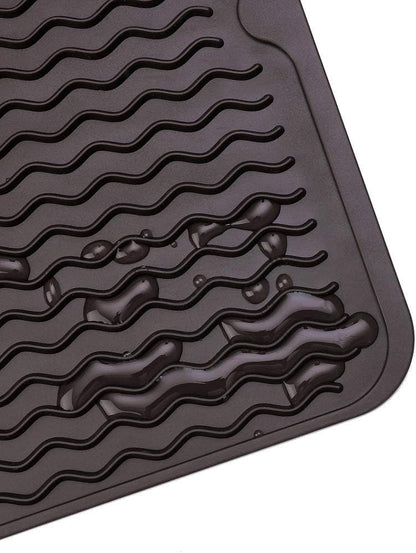 MicoYang Silicone Dish Drying Mat for Multiple Usage,Easy clean,Eco-friendly,Heat-resistant Silicone Mat for Kitchen Counter,Sink,Bar,Bottle,or Cup Green M 17 inches x 6 inches