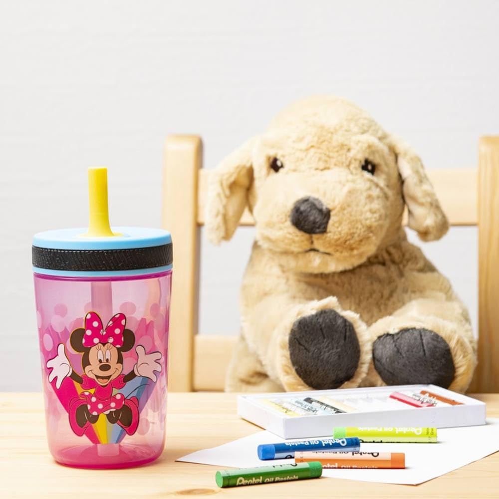 Zak Designs 15oz Bluey Kelso Tumbler Set, Leak-Proof Screw-On Lid with Straw Made of Durable Plastic and Silicone, Perfect Bundle for Kids, 2 Count (Pack of 1) - Colors A