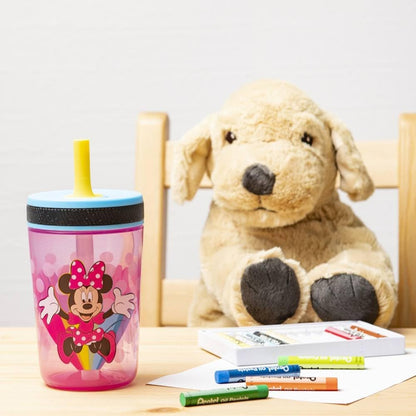 Zak Designs 15oz Bluey Kelso Tumbler Set, Leak-Proof Screw-On Lid with Straw Made of Durable Plastic and Silicone, Perfect Bundle for Kids, 2 Count (Pack of 1) - Colors A
