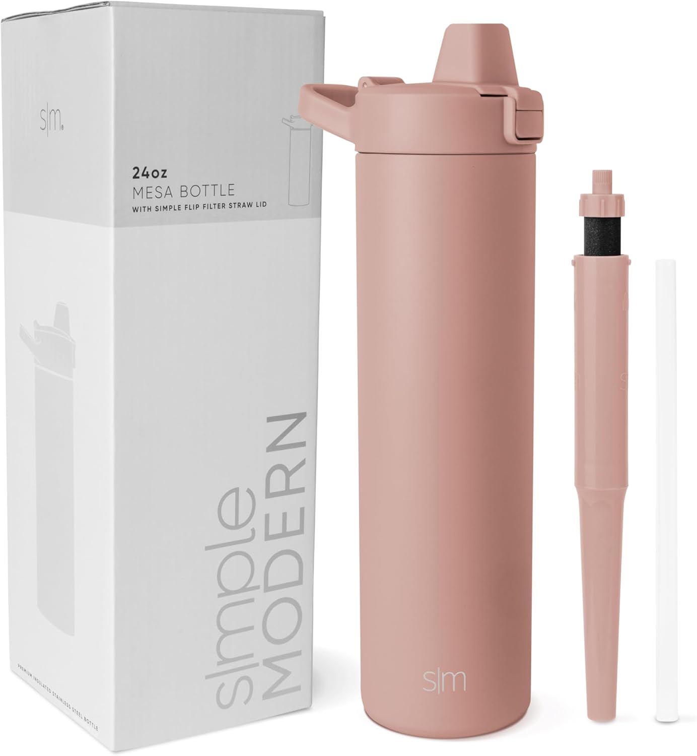 Simple Modern Filtered Water Bottle | Insulated Stainless-Steel Carbon Filter Travel Water Bottles | Reusable for Clean Drinking Water On The Go | 34oz, Sea Glass Sage