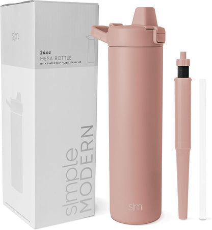 Simple Modern Filtered Water Bottle | Insulated Stainless-Steel Carbon Filter Travel Water Bottles | Reusable for Clean Drinking Water On The Go | 34oz, Sea Glass Sage